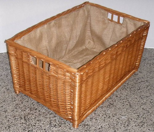 Kaminholzkorb / Holzkiste eckig mit Jute ausgeschlagen B 70 Store